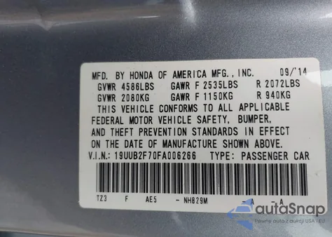 2015 Acura Tlx V6 Advance z USA, uszkodzony, nr VIN 19UUB2F70FA006266